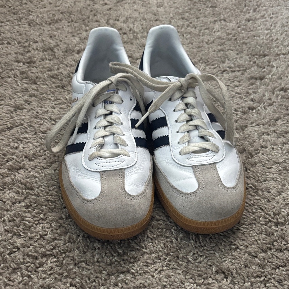 Adidas Sambas White and Navy Blue Men’s US 8